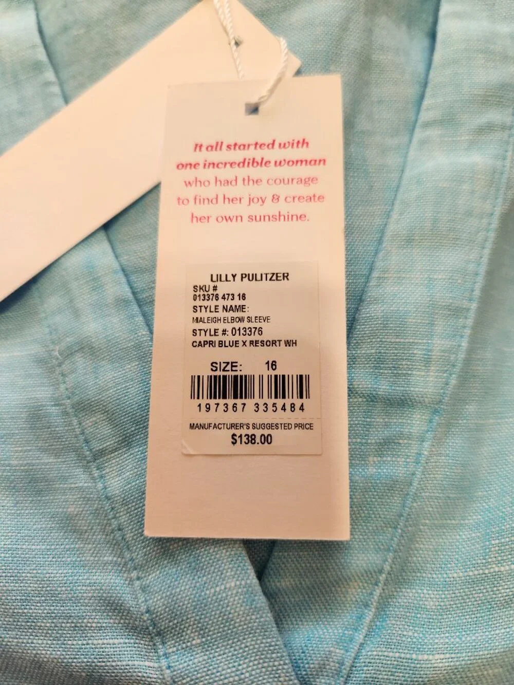 The Lilly Pulitzer Mialeigh Top Plus - Size 16 - Euphoric Blue